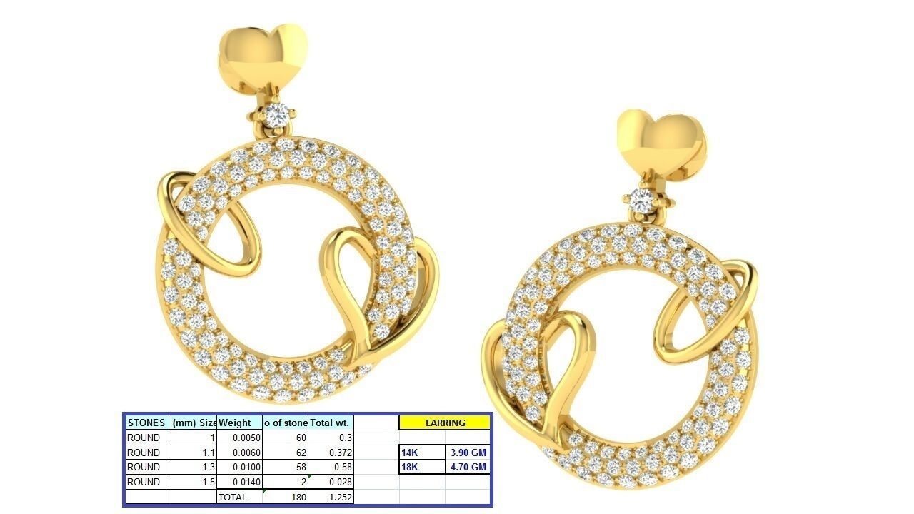 17 Pendant Earring set 3dm stl render details bulk collection 3D print model_55