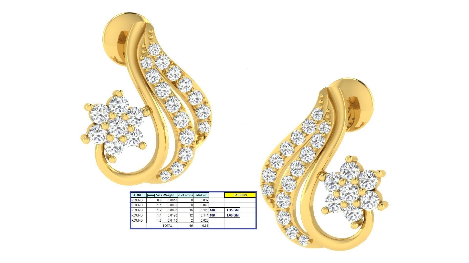 17 Pendant Earring set 3dm stl render details bulk collection 3D print model_23