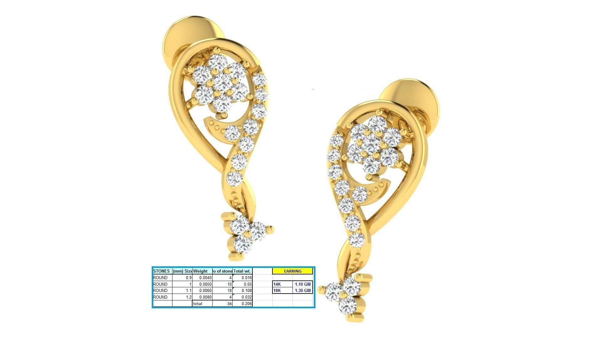 17 Pendant Earring set 3dm stl render details bulk collection 3D print model_20