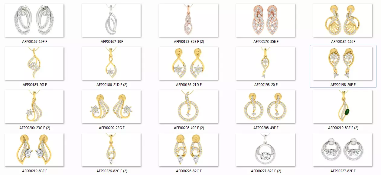 17 Pendant Earring set 3dm stl render details bulk collection 3D print model_0
