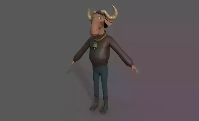 Cow-cartoon bull with horns
