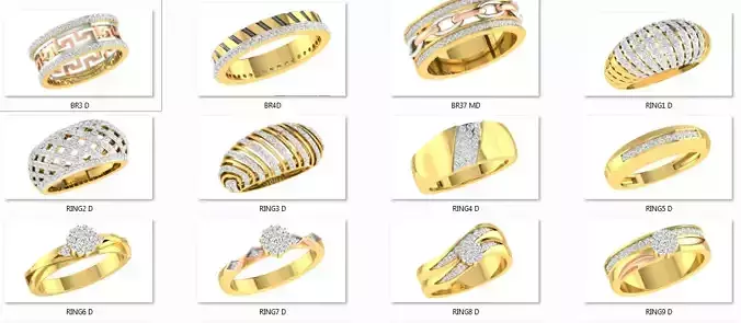 42 Women Band Ring 3dm stl render model view  3D print model