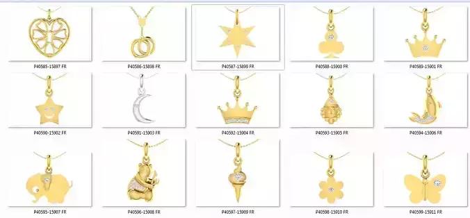 48 Light Weight charms Pendant 3dm stl render details  3D print model