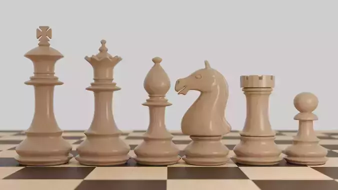 Chess wood pieces