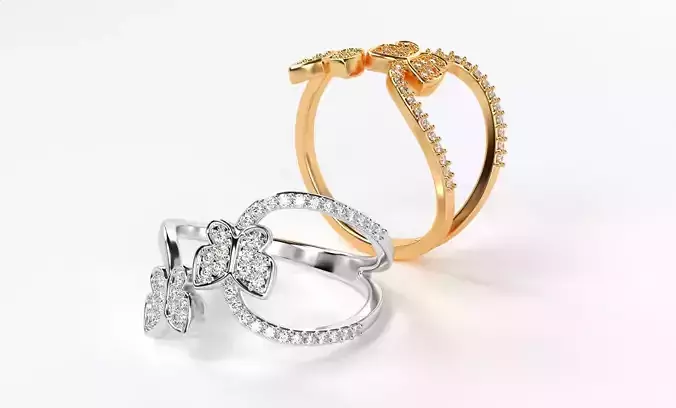 beautiful ring butterfly diamonds 
