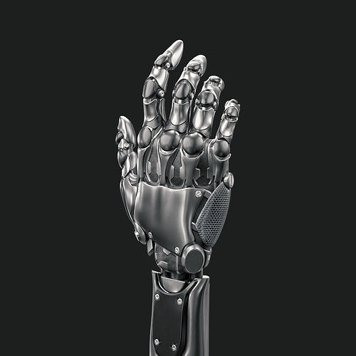 Cybernetic - Robotic hand Low-poly 3D model