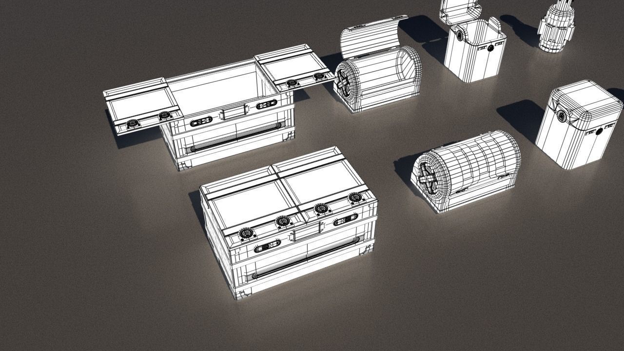Sci-Fi Containers Low-poly 3D model_15