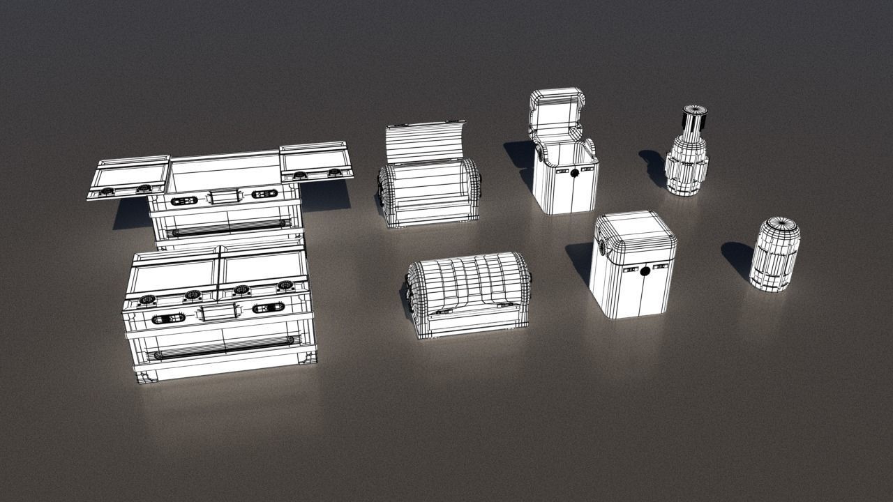 Sci-Fi Containers Low-poly 3D model_13