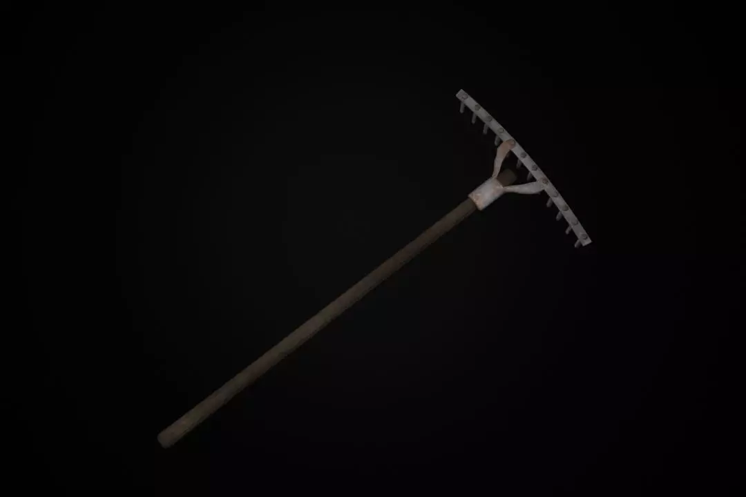Rake- shovel Low-poly 3D model_0