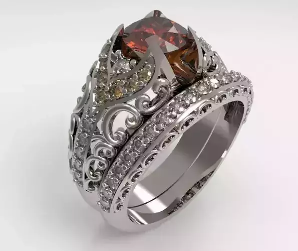 Model 140 Engagement Ring and Band