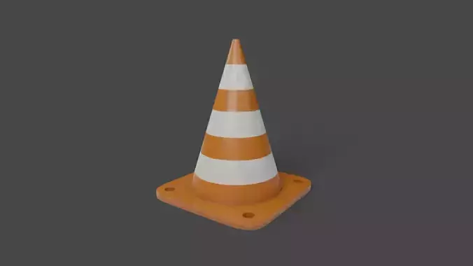 Traffic Cone PBR Low-poly 3D Model