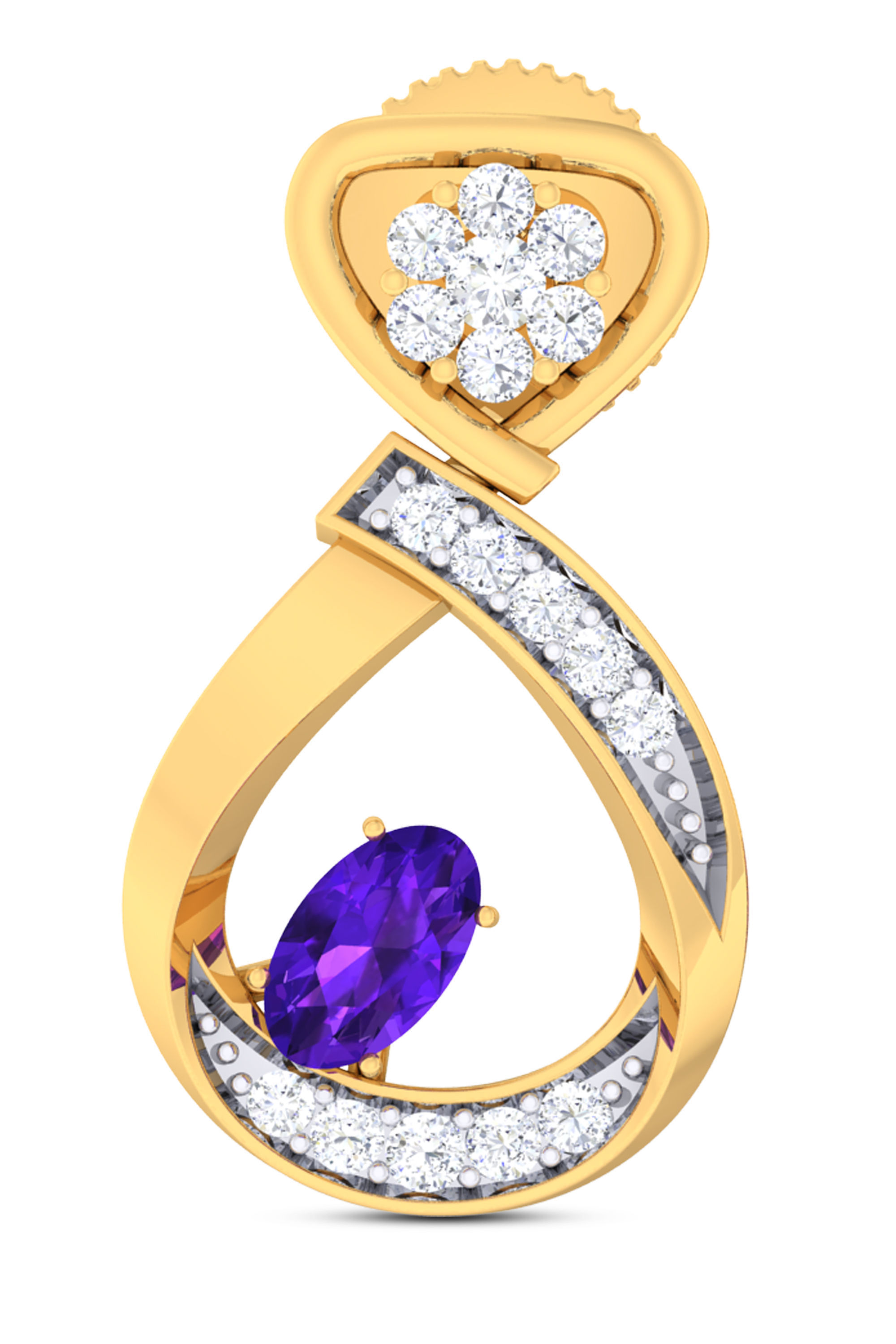 Women pendant-earrings set 3dm mgx render detail 3D print model 3D print model_1