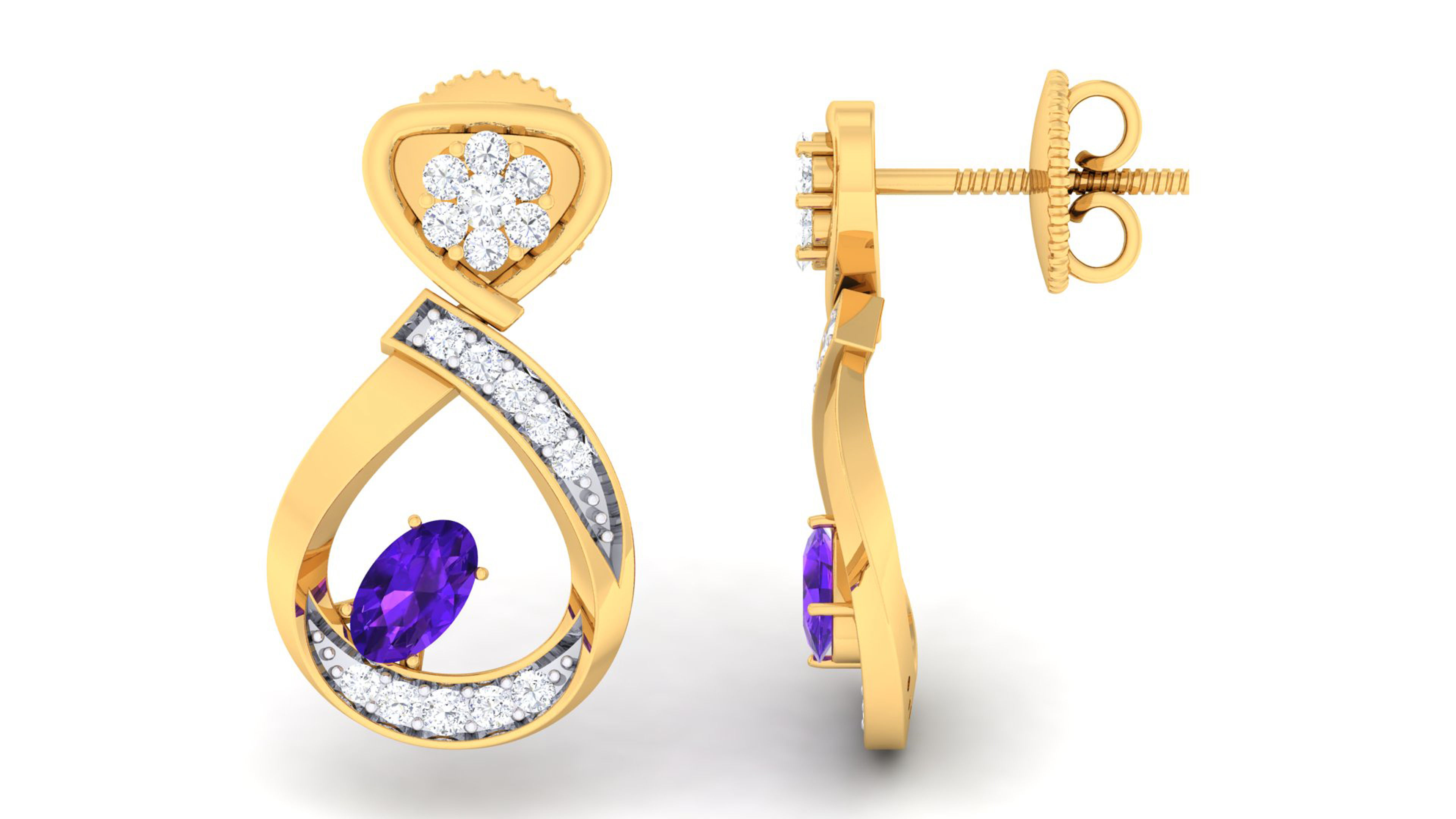 Women pendant-earrings set 3dm mgx render detail 3D print model 3D print model_3