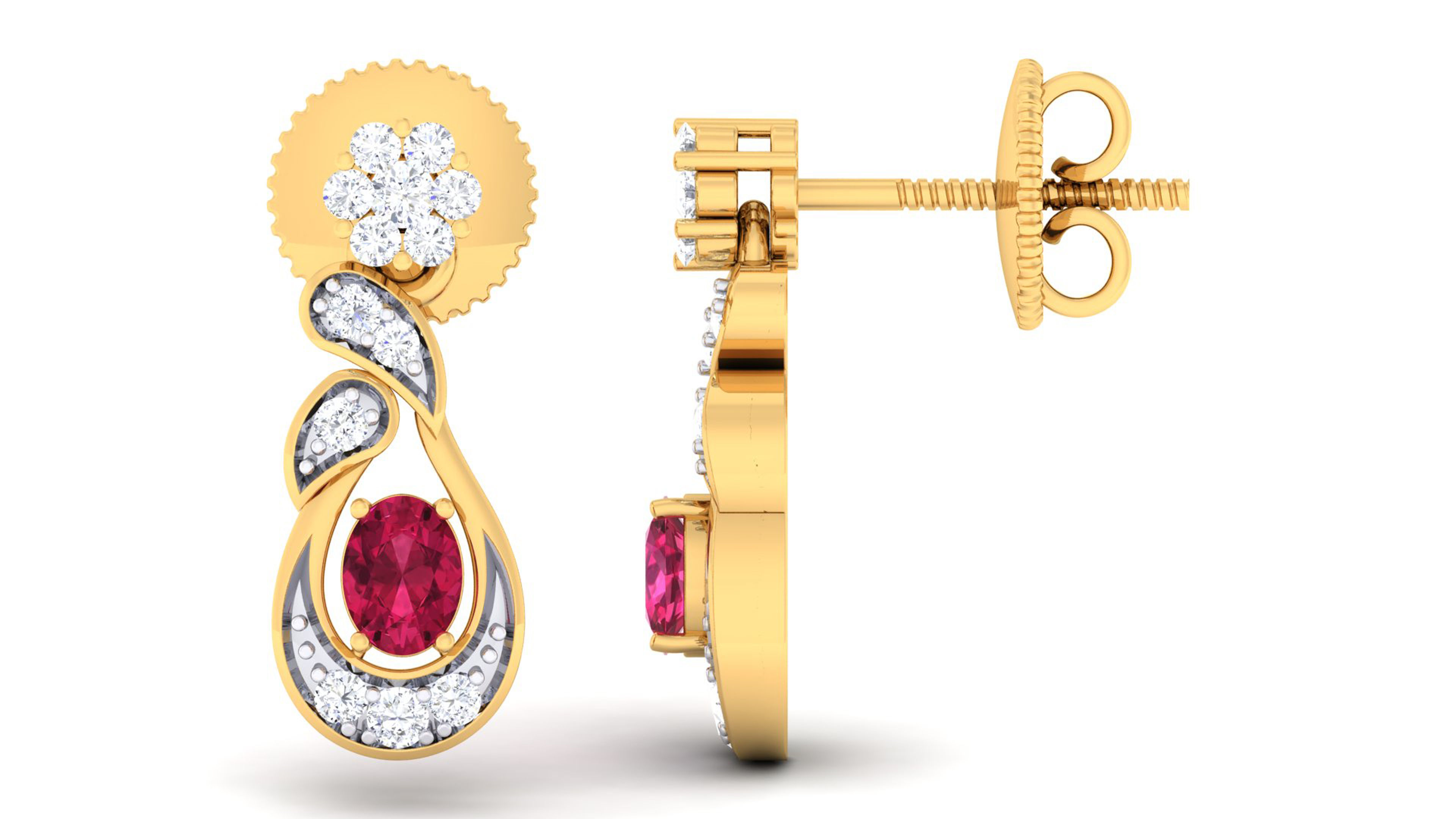 Women pendant-earrings set 3dm mgx render detail 3D print model 3D print model_5