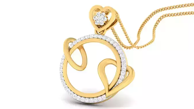 Women pendant-earrings set 3dm render detail 3D print model