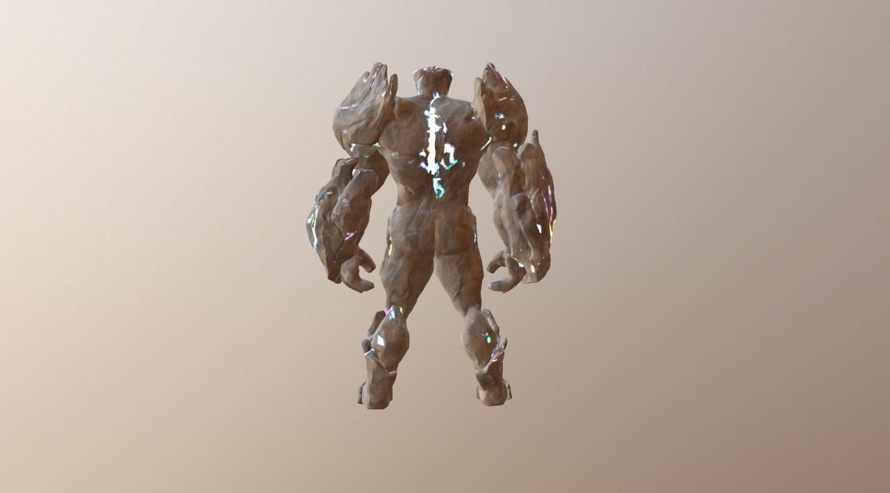 Light Golem Elemental Free low-poly 3D model_4