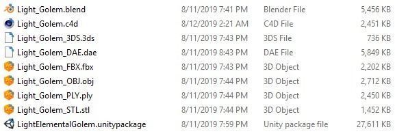 Light Golem Elemental Free low-poly 3D model_6
