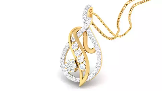 Women pendant-earrings set 3dm mgx render detail 3D print model