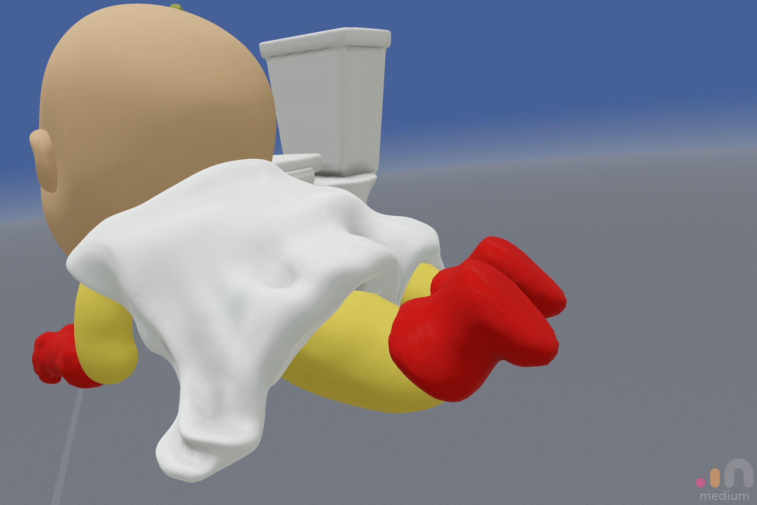 Meme    One Punch Man meets Thors Hammer Toilet Prank 3D model_9