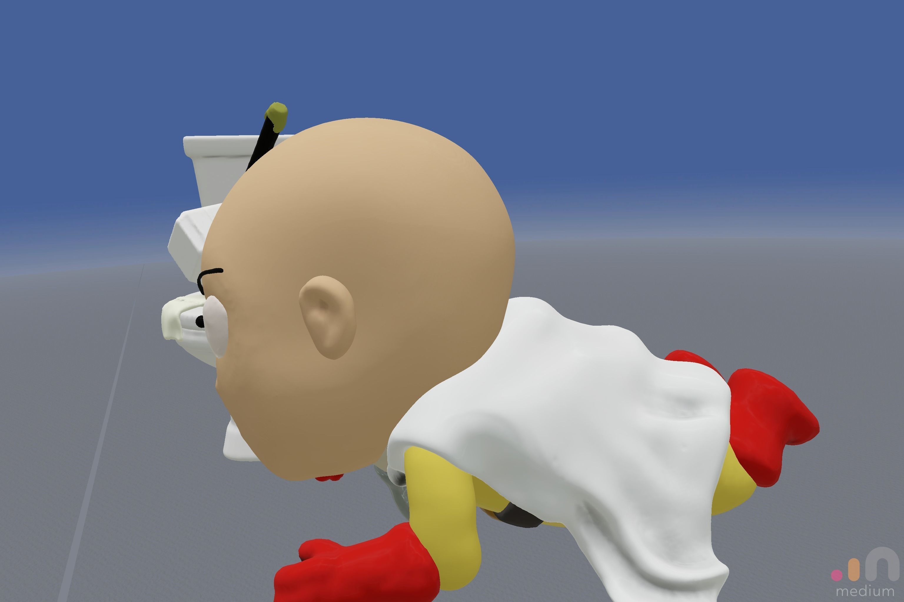 Meme    One Punch Man meets Thors Hammer Toilet Prank 3D model_8