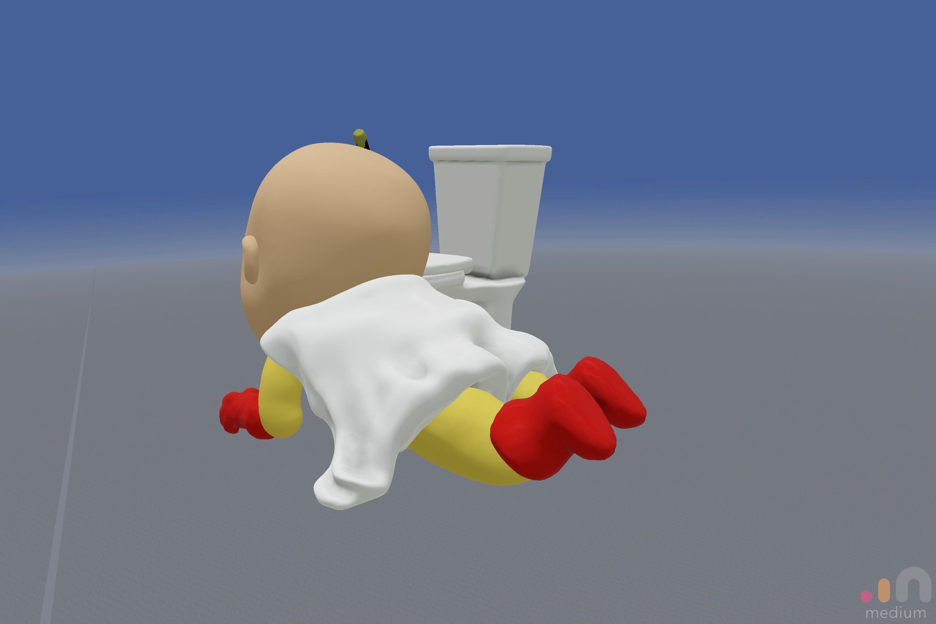 Meme    One Punch Man meets Thors Hammer Toilet Prank 3D model_5