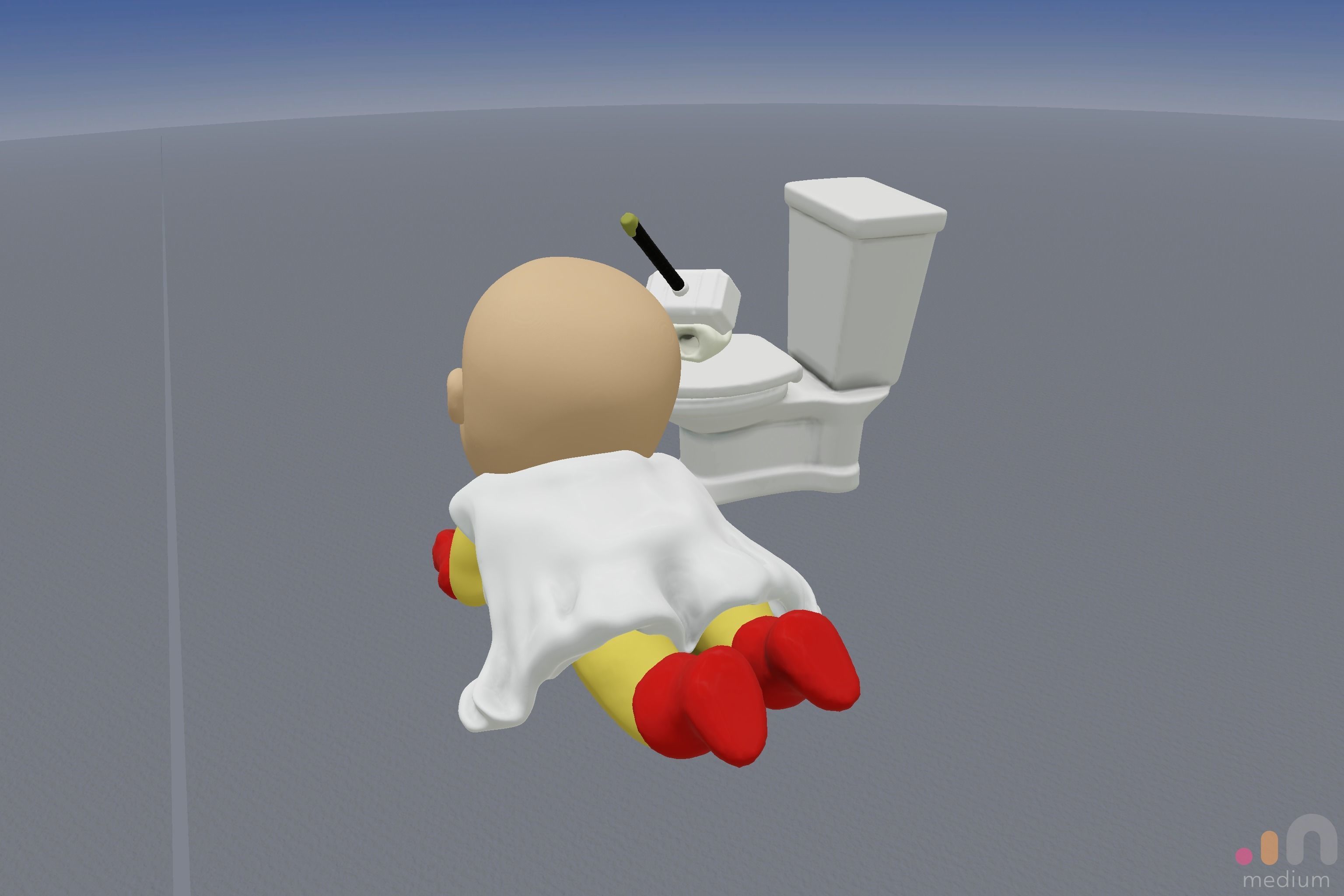 Meme    One Punch Man meets Thors Hammer Toilet Prank 3D model_12