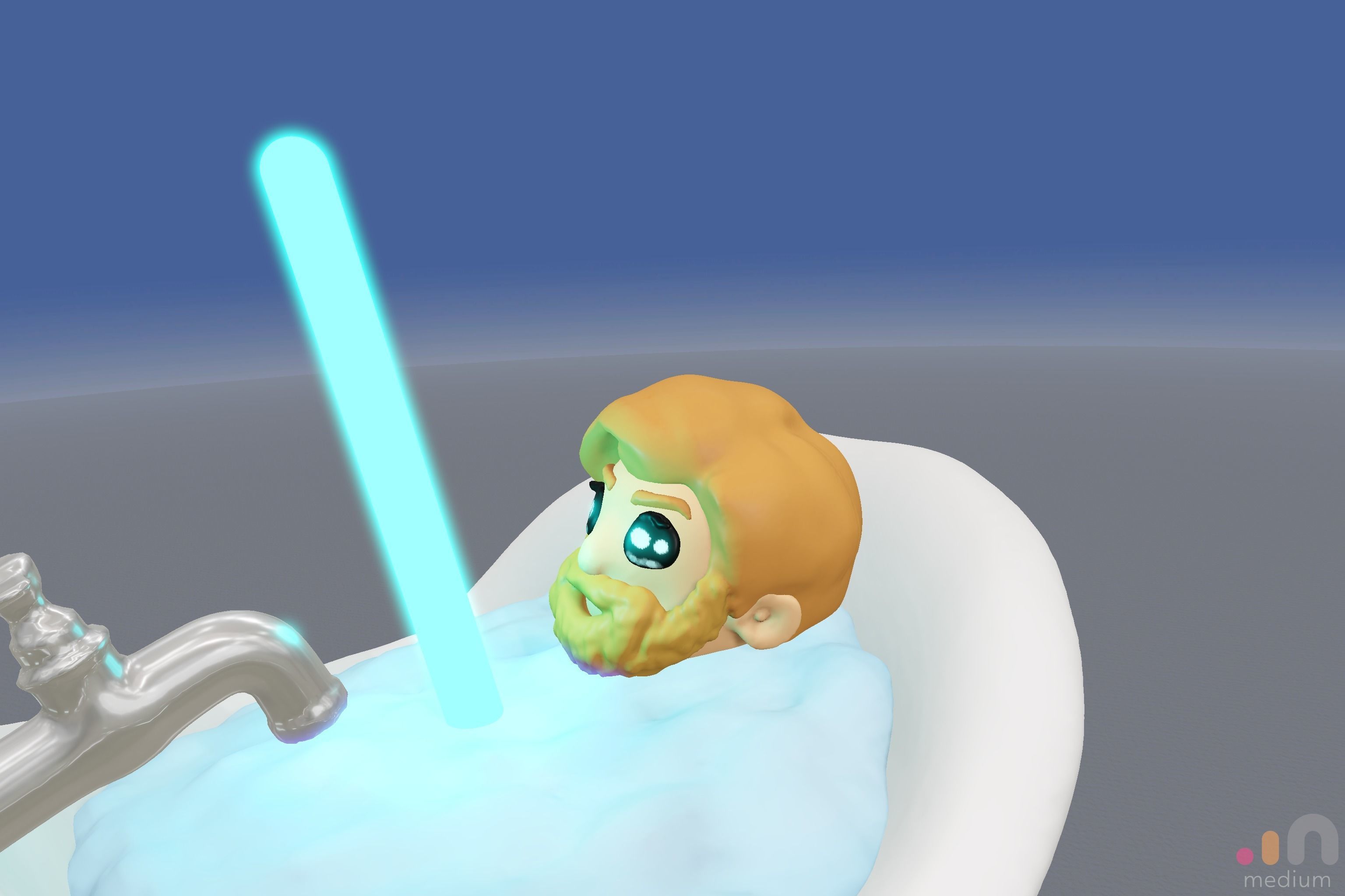 Kenobi Fun with LightSaber 3D model_8