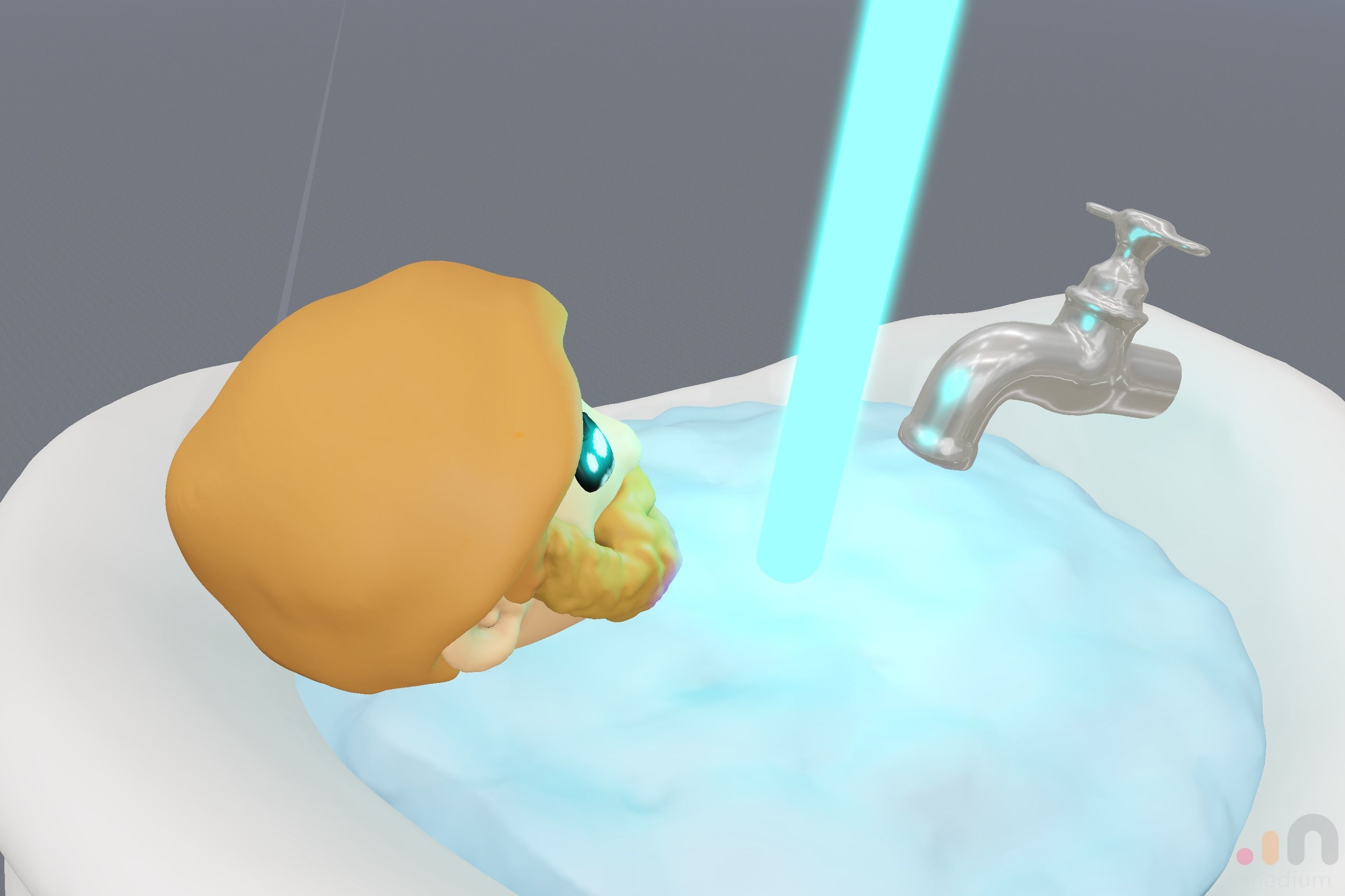 Kenobi Fun with LightSaber 3D model_9