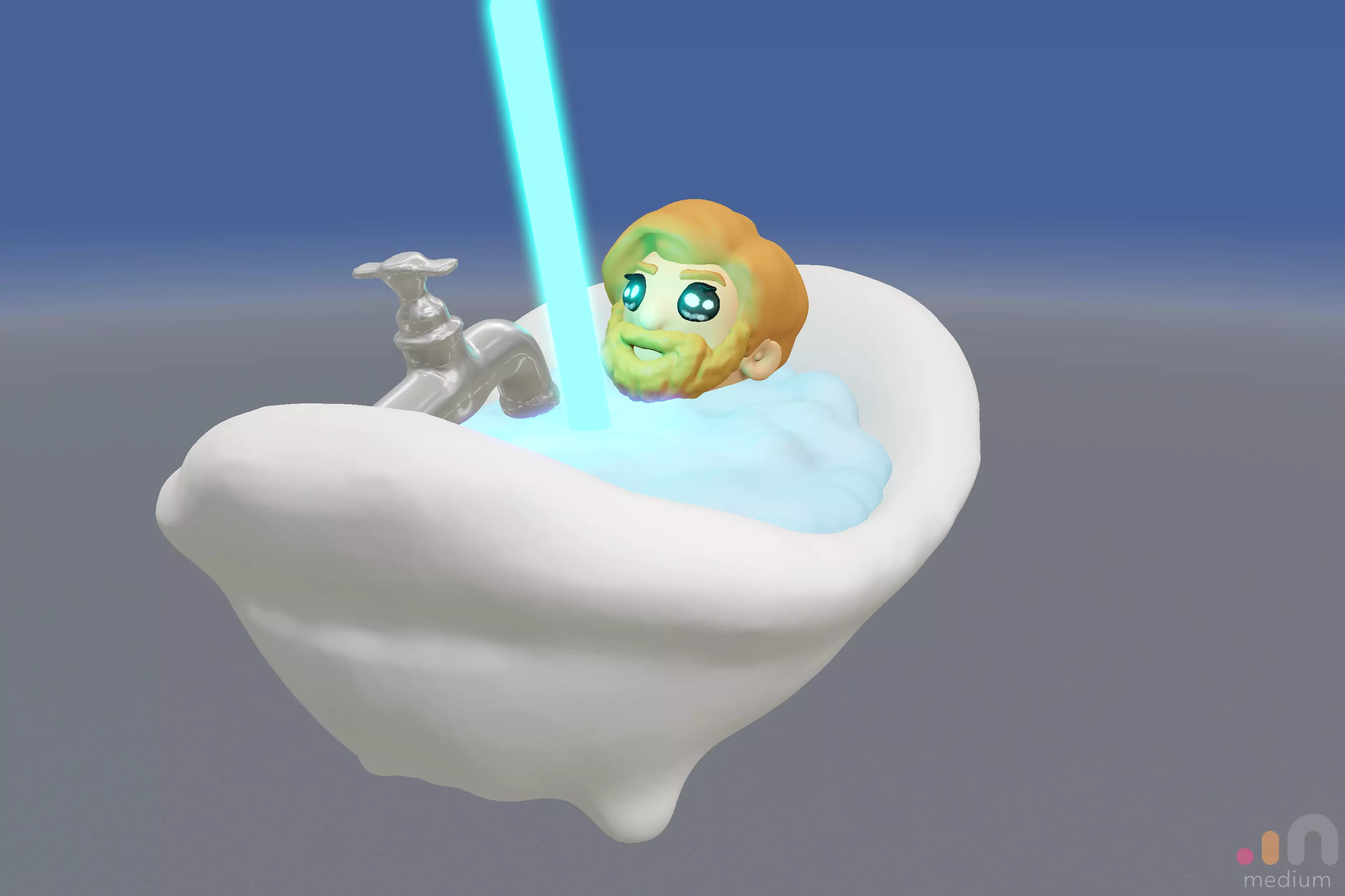 Kenobi Fun with LightSaber 3D model_0
