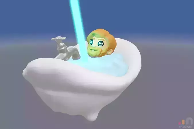 Kenobi Fun with LightSaber 3D model