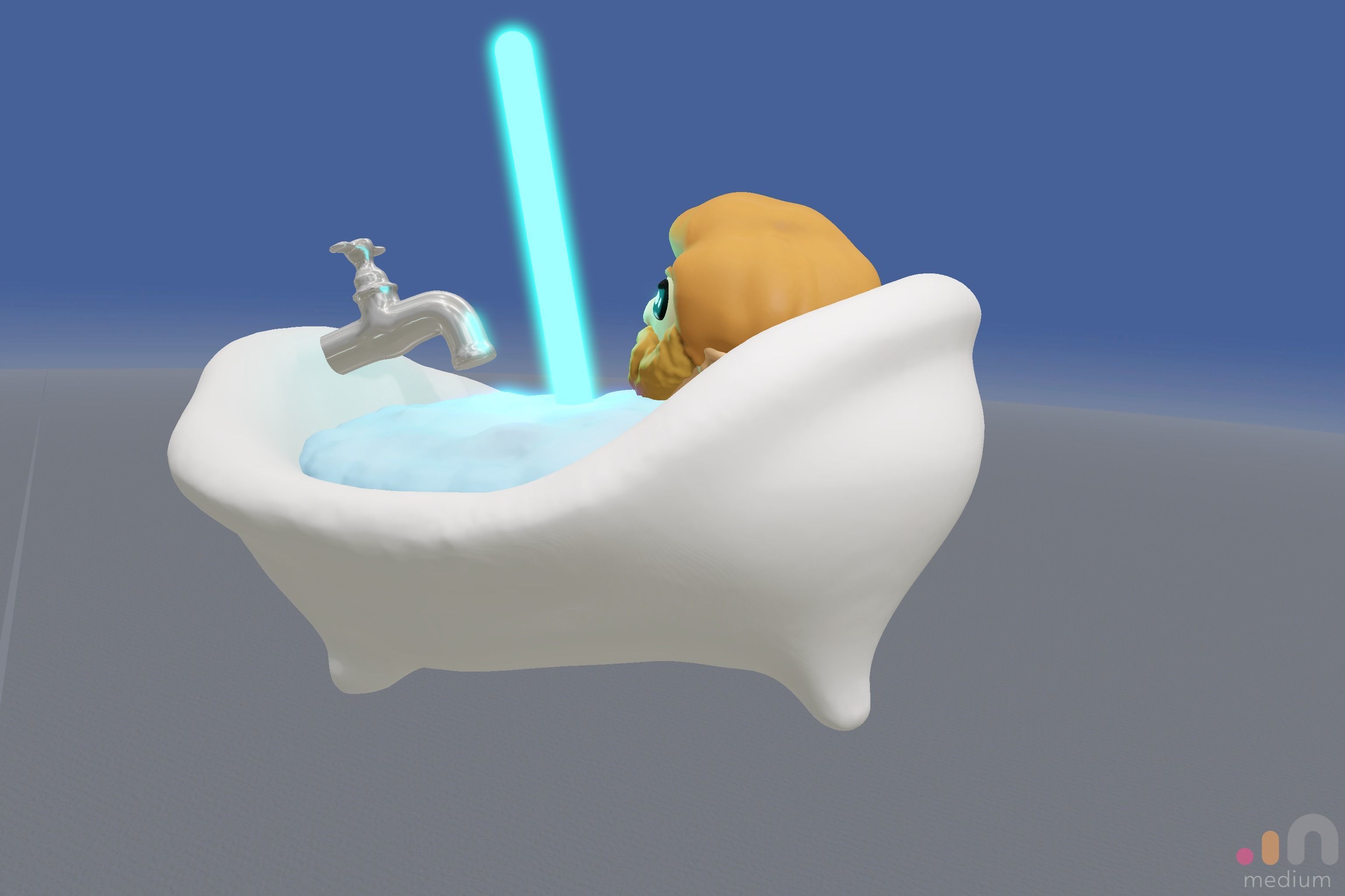 Kenobi Fun with LightSaber 3D model_12