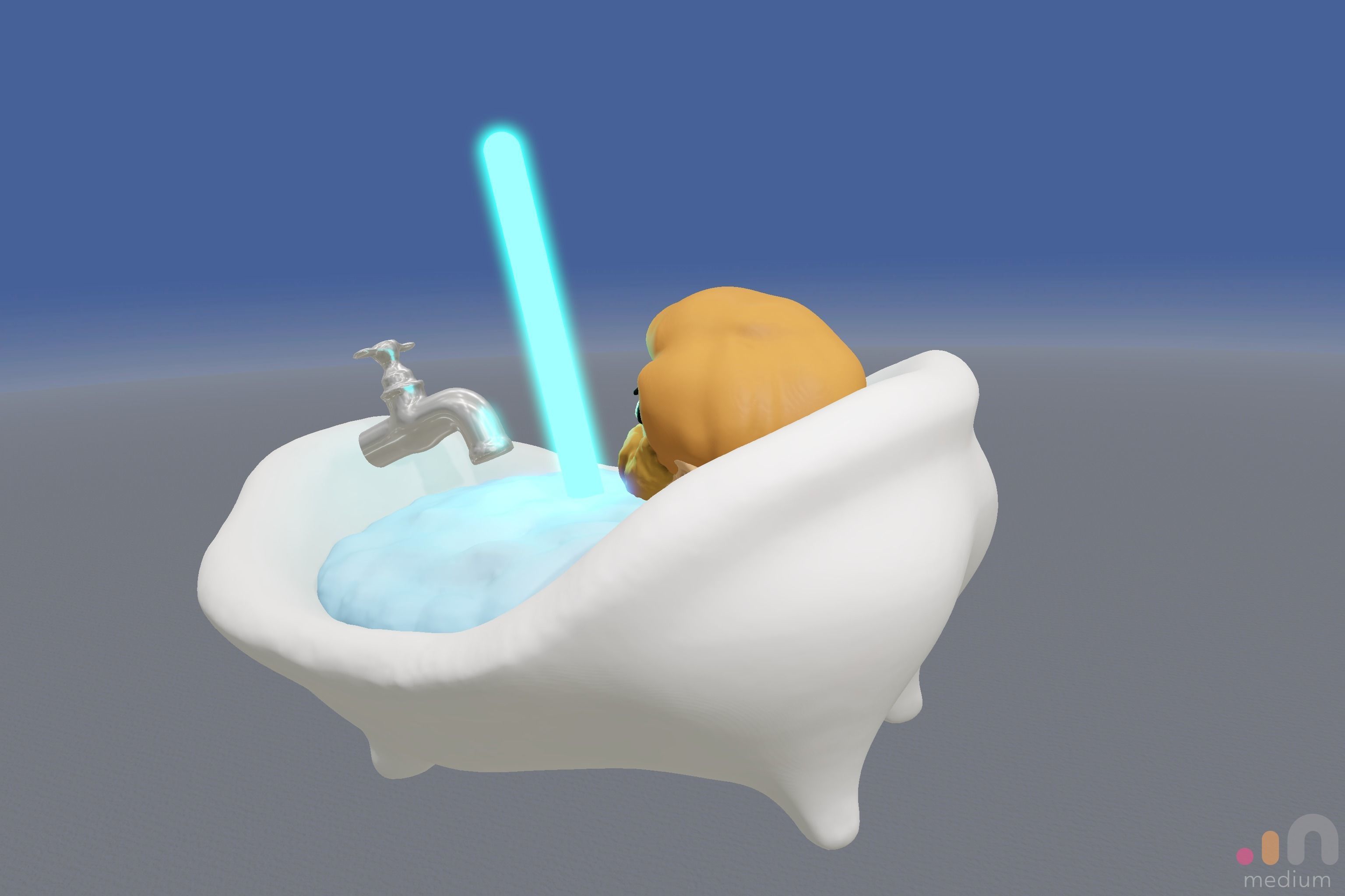 Kenobi Fun with LightSaber 3D model_3