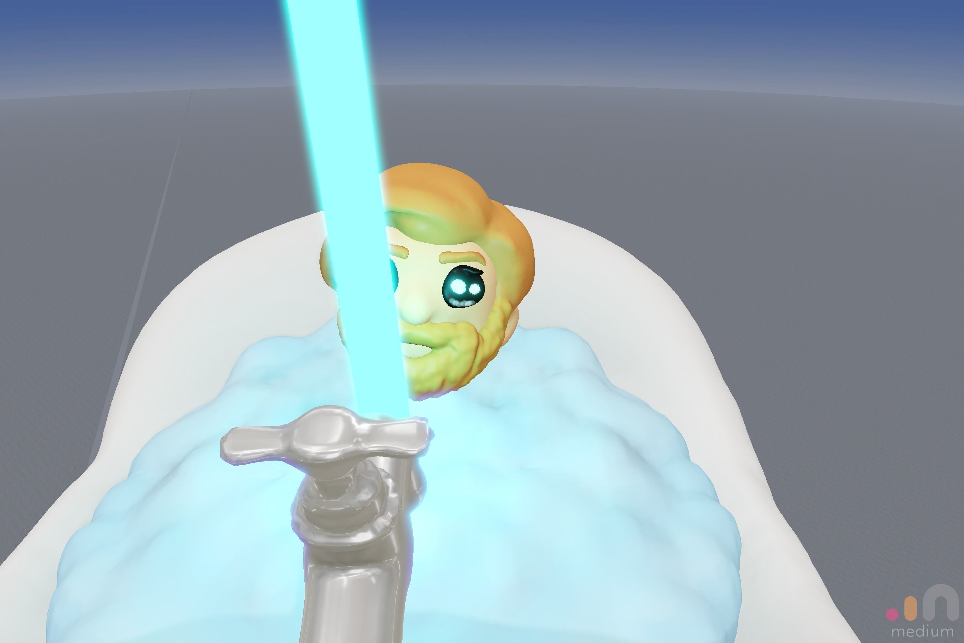 Kenobi Fun with LightSaber 3D model_11