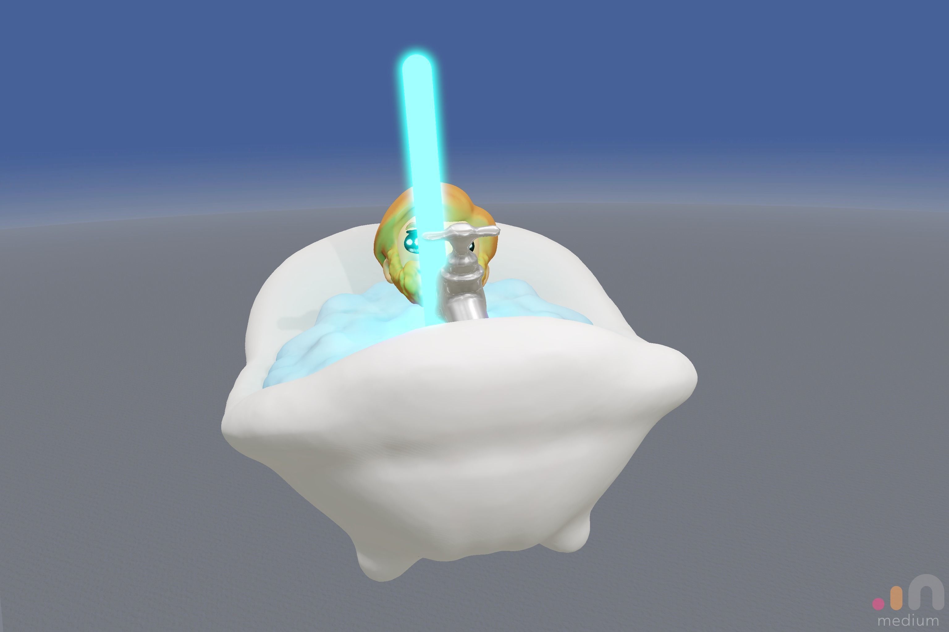Kenobi Fun with LightSaber 3D model_7