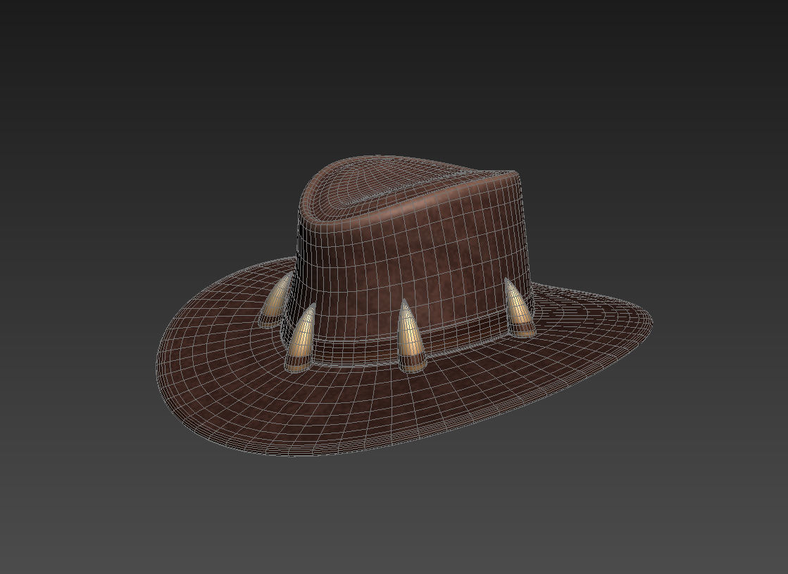 Leather Hat 3D model_3