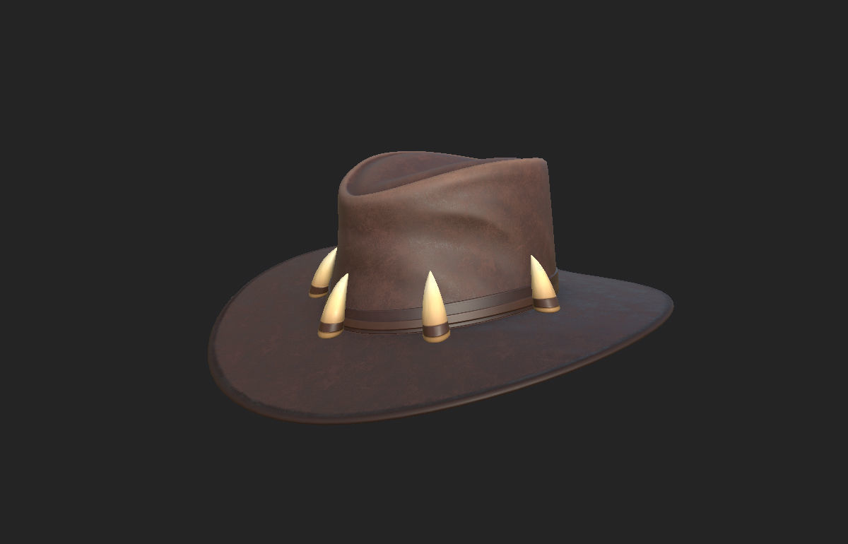 Leather Hat 3D model_5