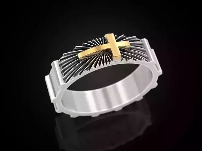 Wedding ring  Cross 3D print model