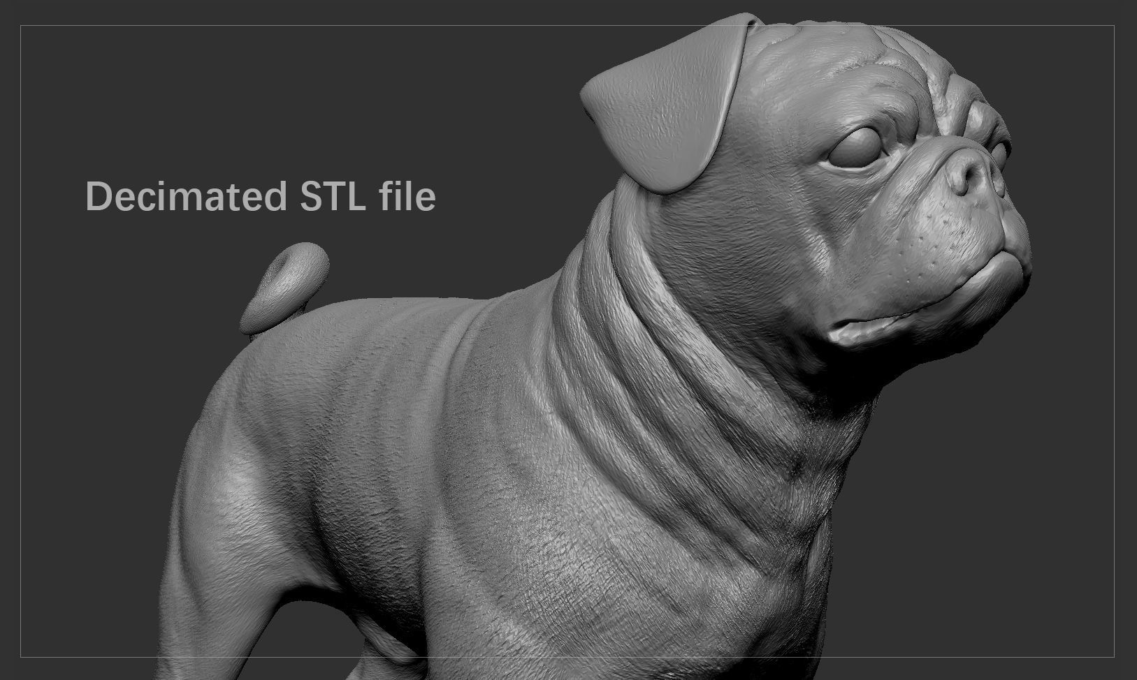 Pug High-Poly 3D print model_7