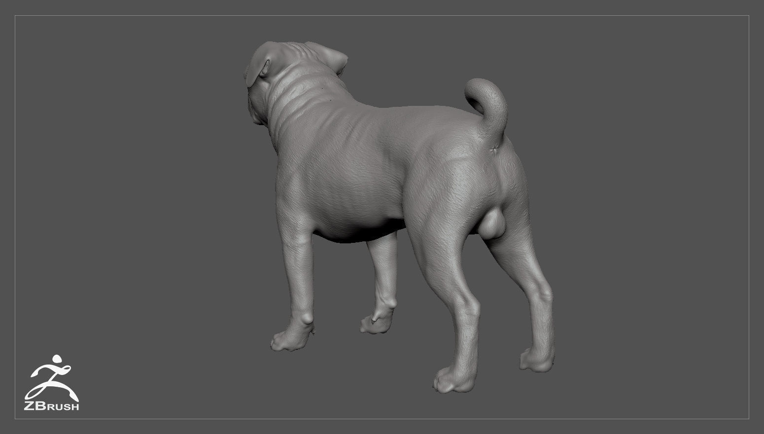 Pug High-Poly 3D print model_5