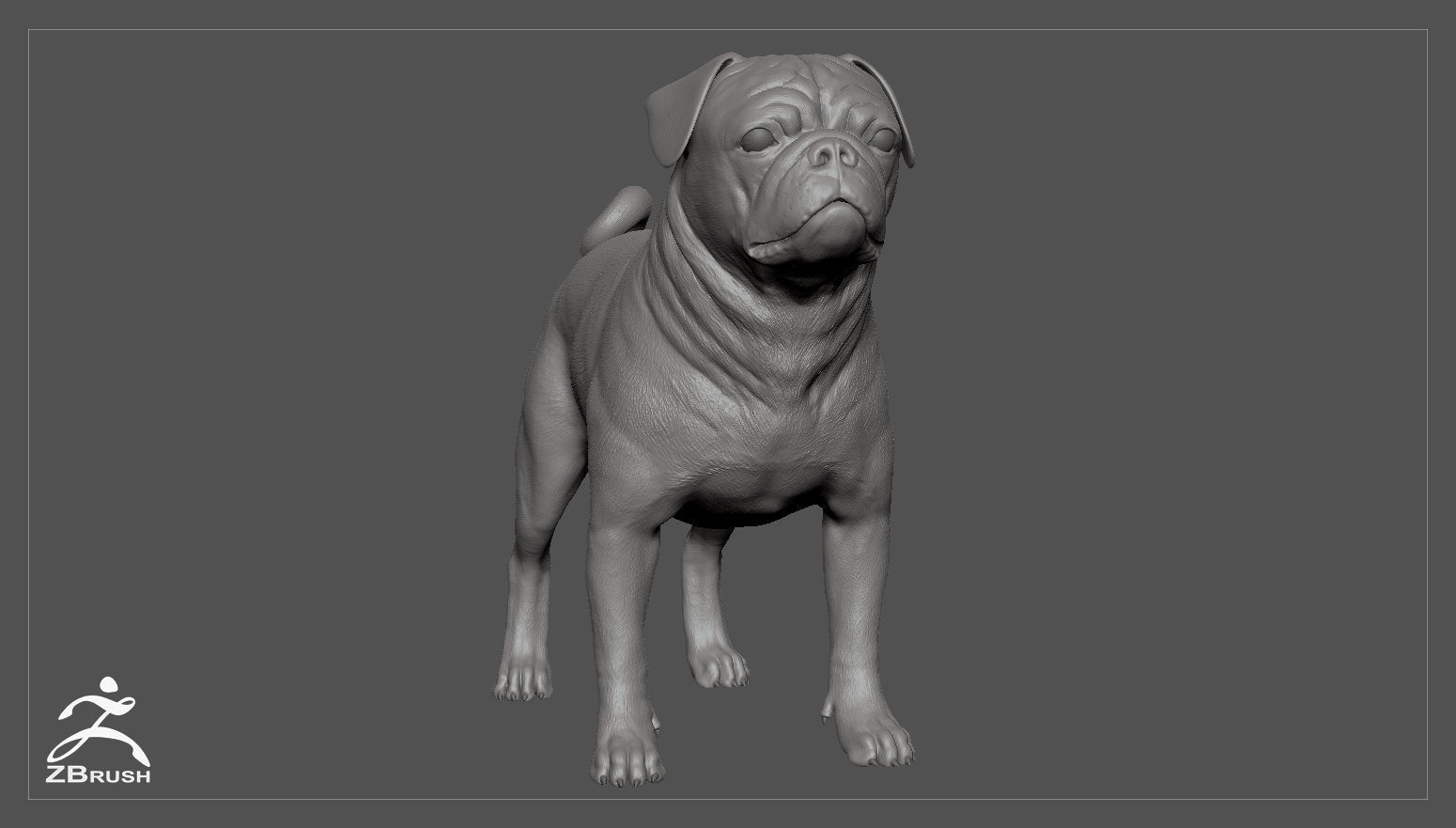 Pug High-Poly 3D print model_2