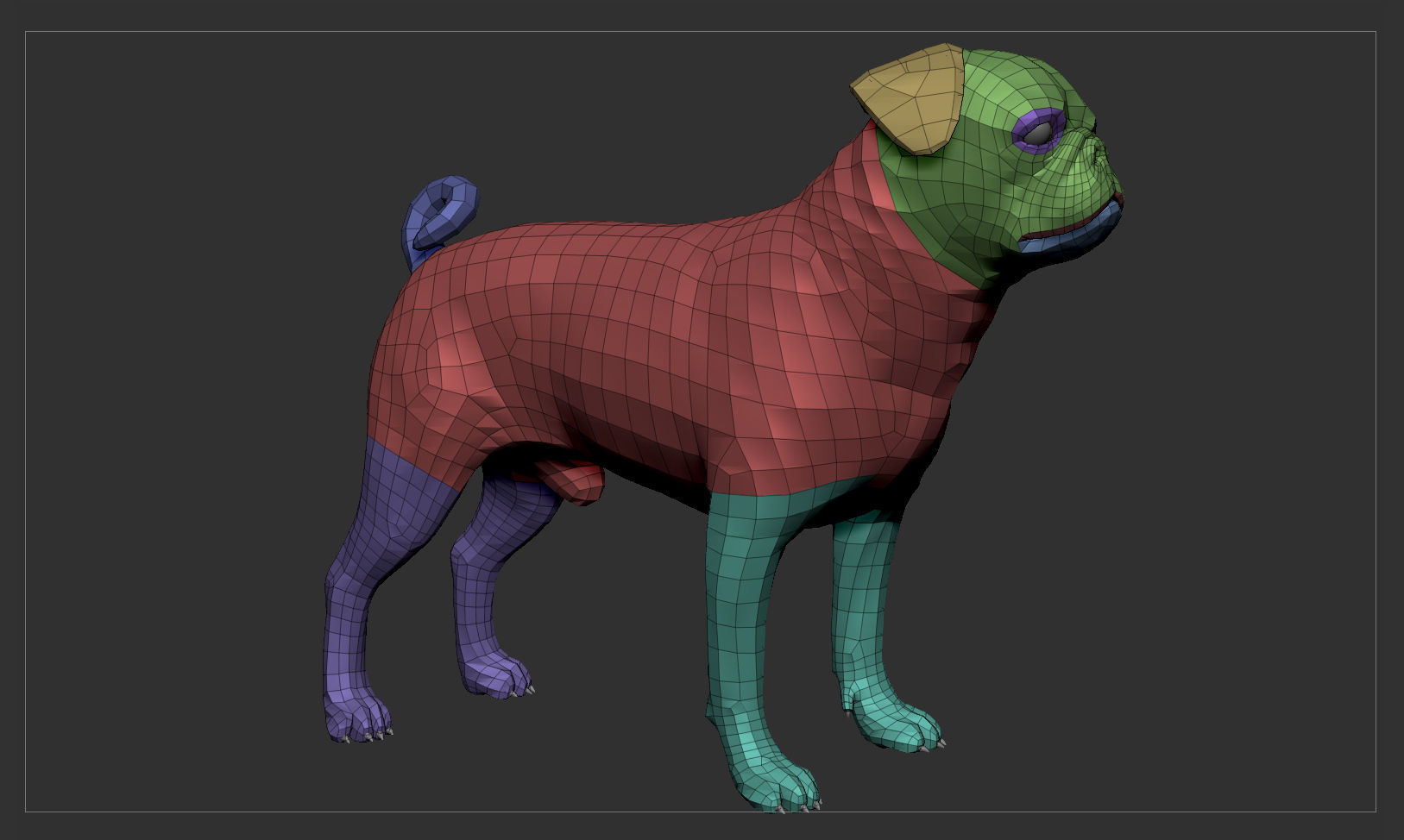 Pug High-Poly 3D print model_9