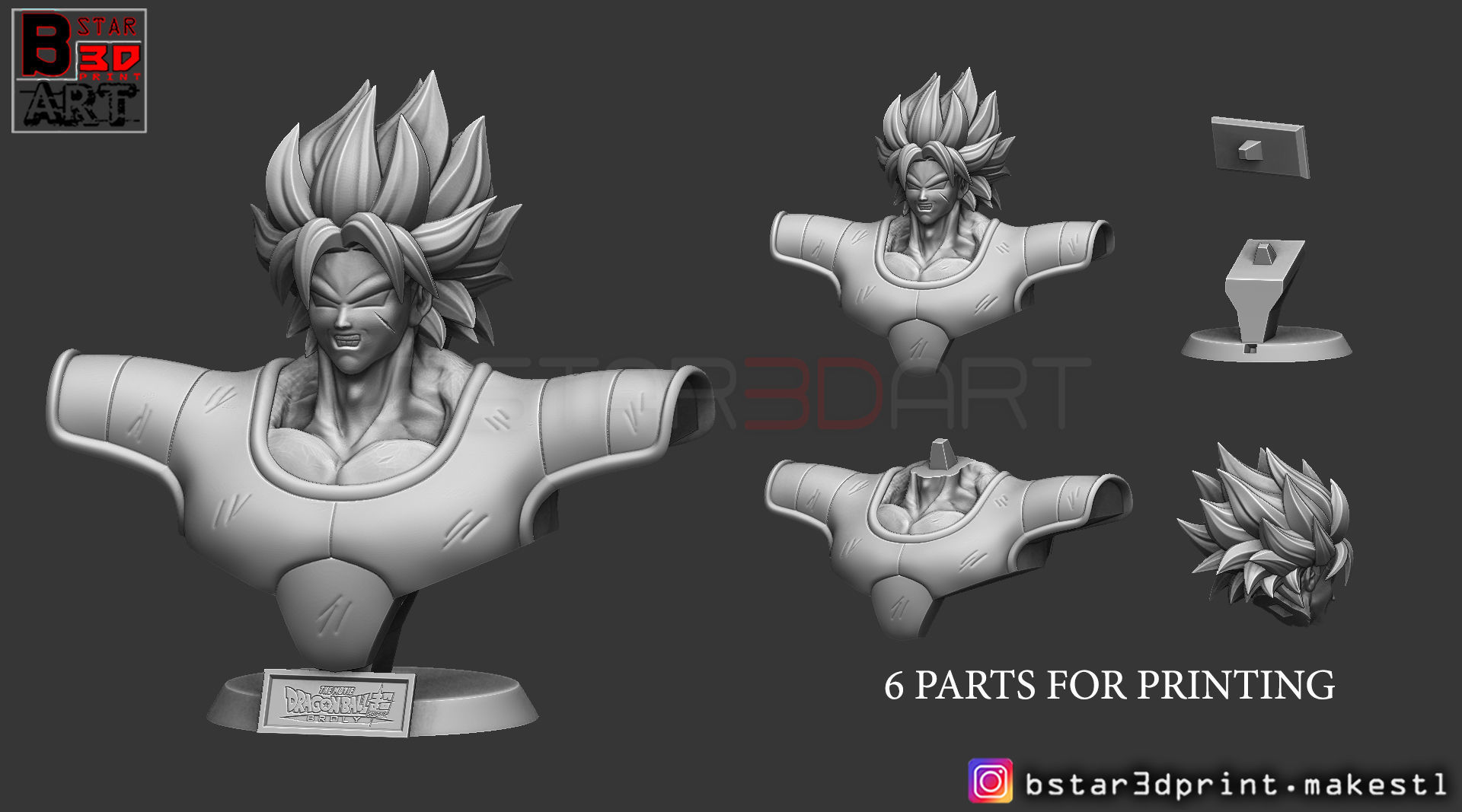 Broly Bust - from Broly Movie 2019 3D print model_11