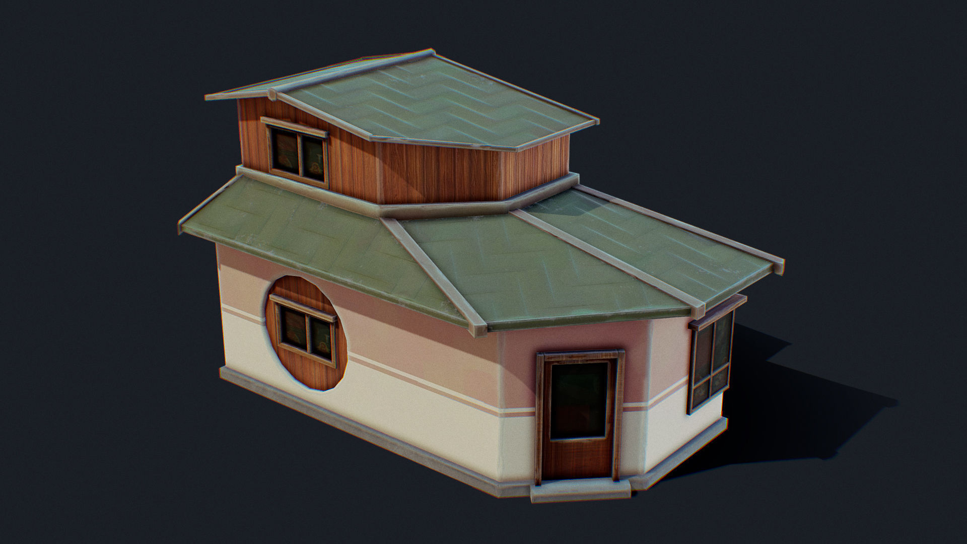 House of Color D Green Low-poly 3D model_2
