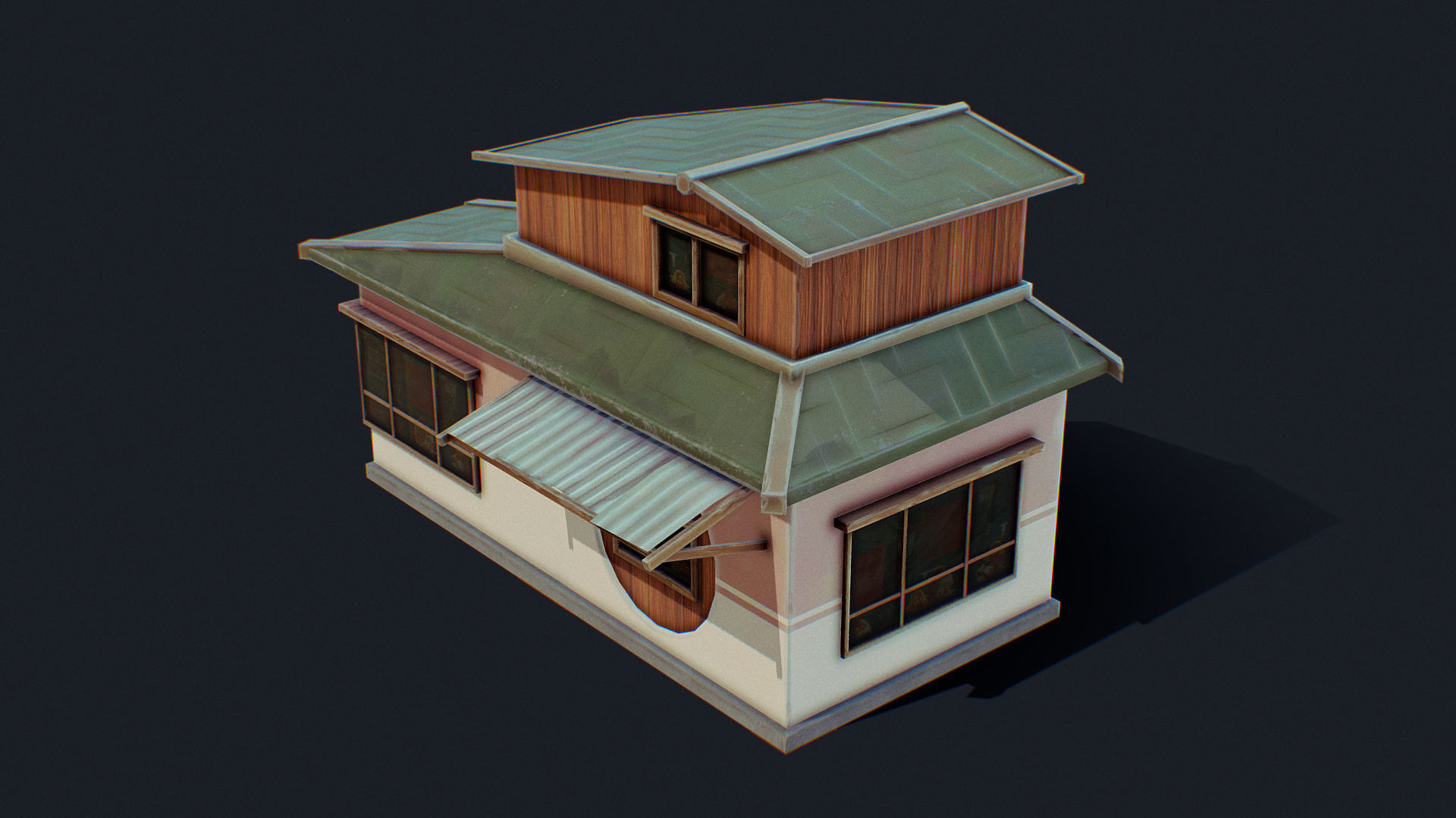 House of Color D Green Low-poly 3D model_6