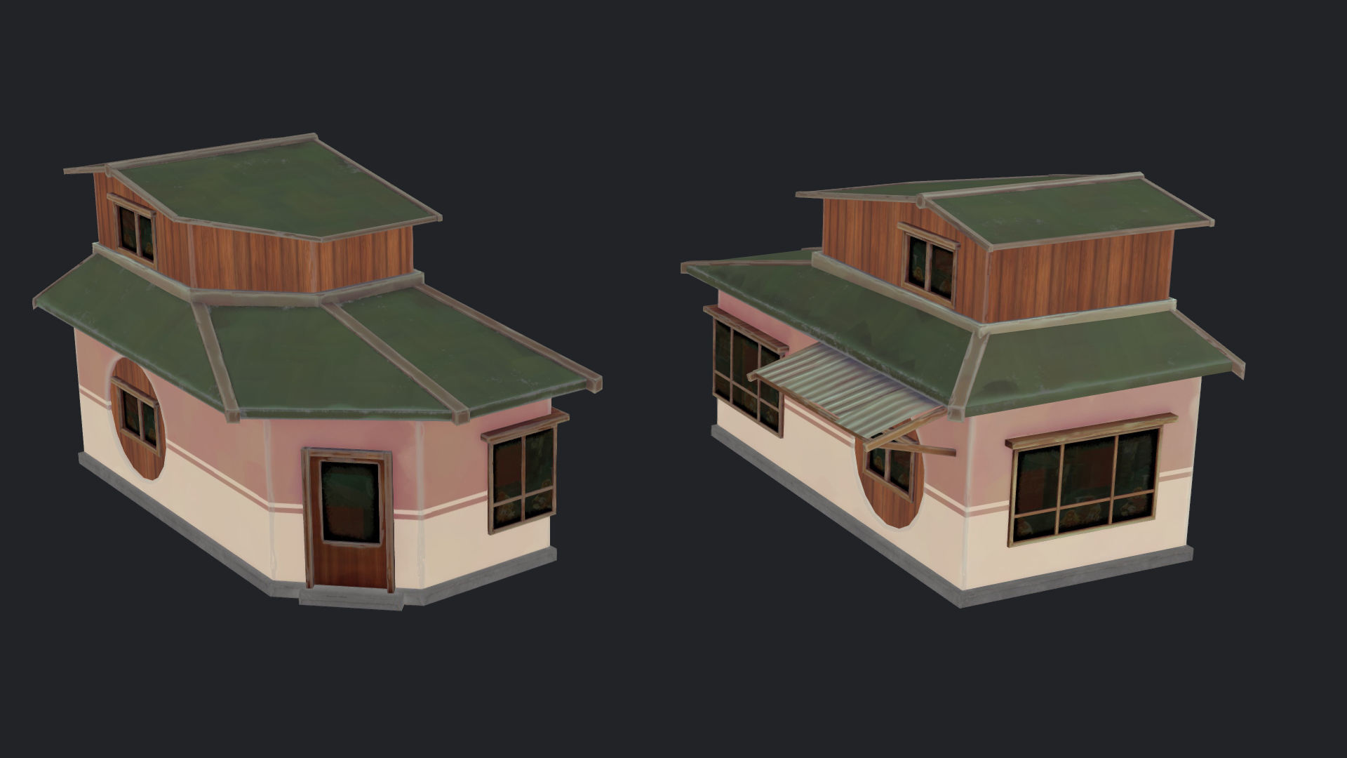 House of Color D Green Low-poly 3D model_15