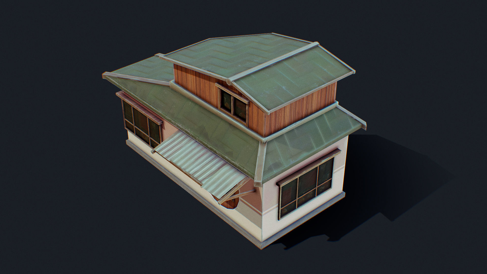 House of Color D Green Low-poly 3D model_11