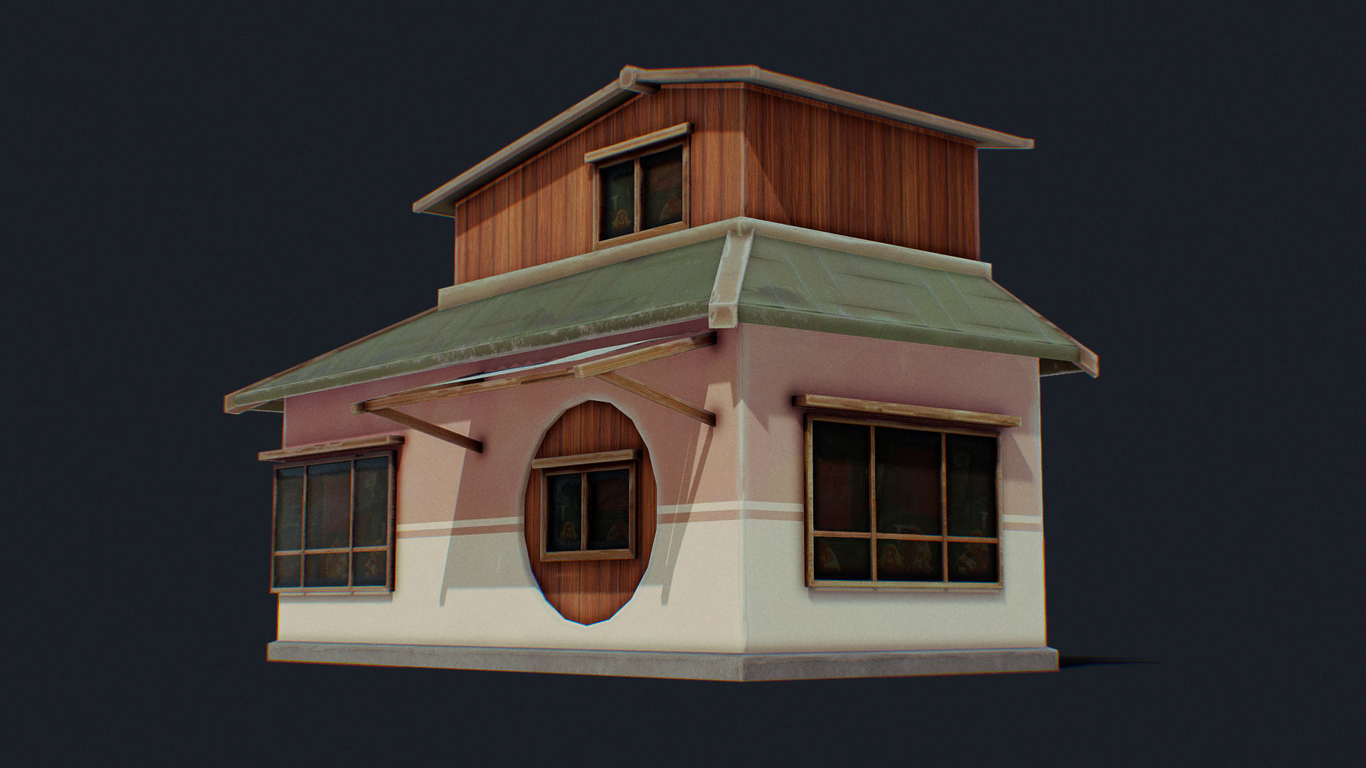 House of Color D Green Low-poly 3D model_9