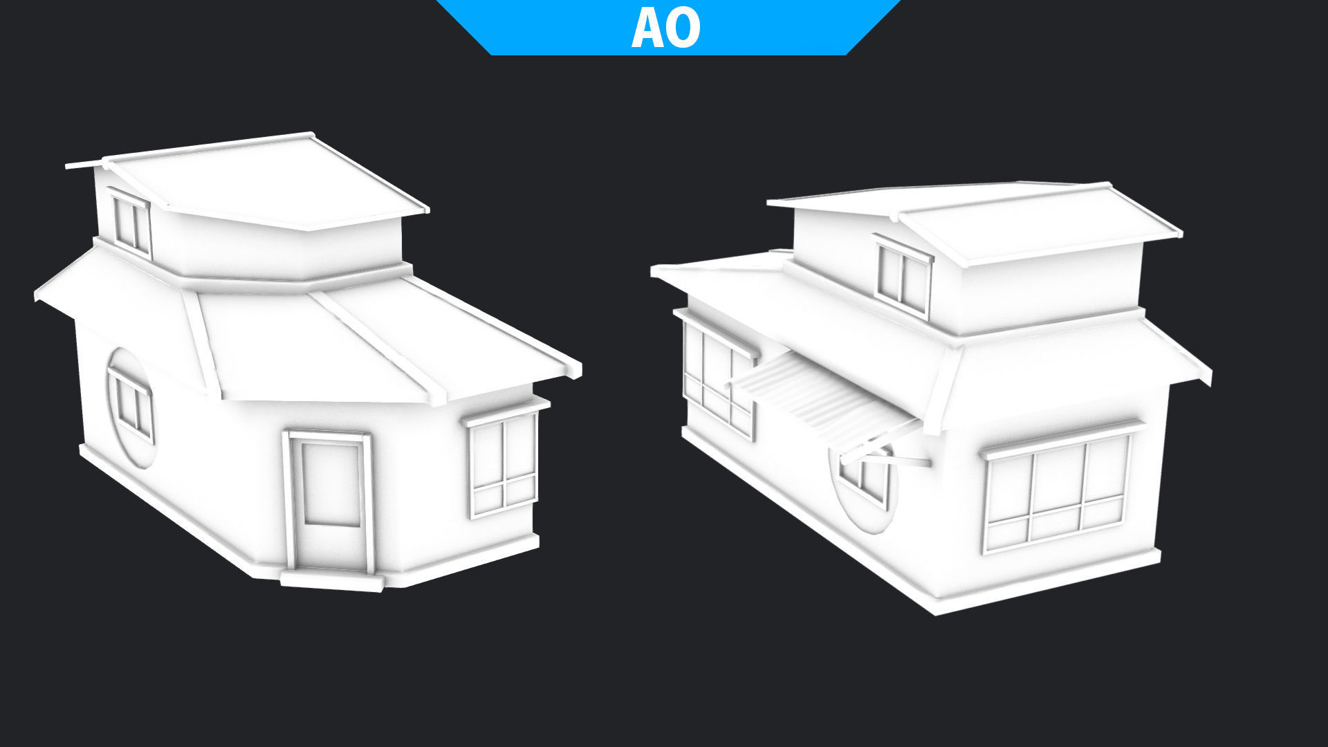 House of Color D Green Low-poly 3D model_16