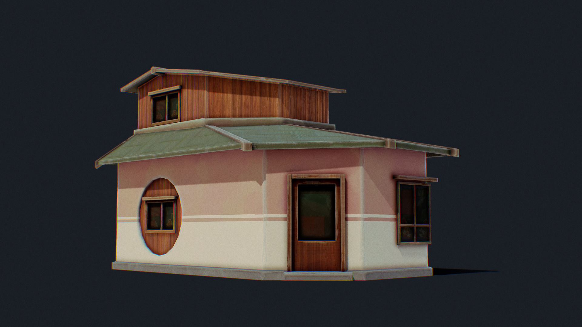 House of Color D Green Low-poly 3D model_7