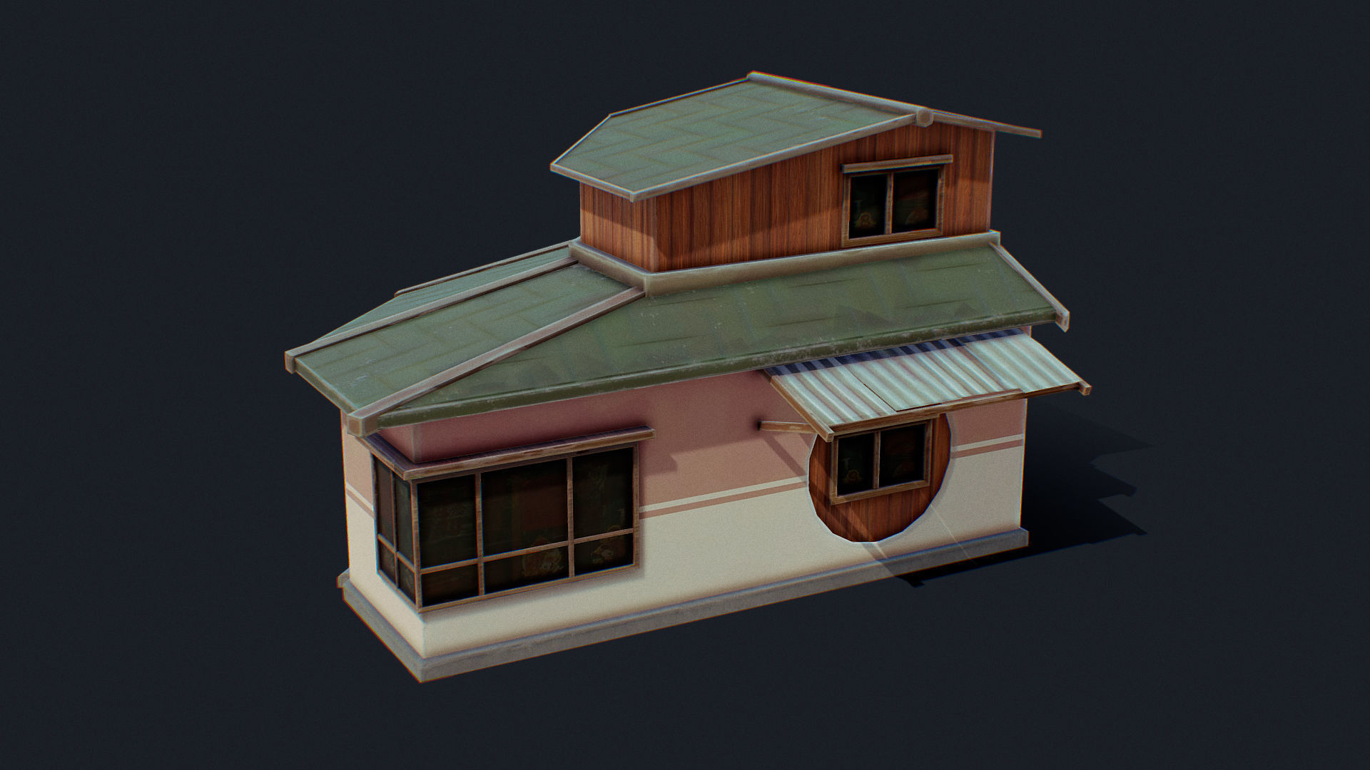 House of Color D Green Low-poly 3D model_4